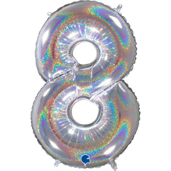 Ballons Chiffres Argent 66 cm - Ballon Anniversaire 