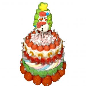 Gâteau de Bonbons rond Sapin de Noël 
