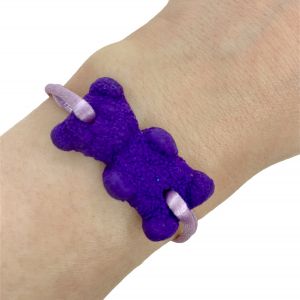 Prune Bracelet Nounours Violet Cordon Violet 