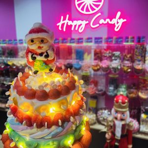 Gâteau de Bonbons rond Père Noël 
