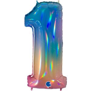 Ballon Géant Arc-En-Ciel Rainbow 101cm Chiffre 1 